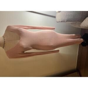 Forever 21 Long Sleeve Ribbed Bodycon Dress - Dusty Pink